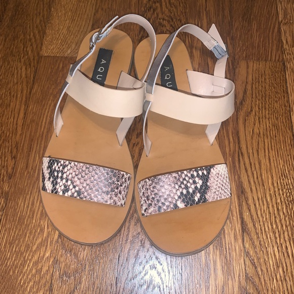 Great Condition Aqua Strappy Leather Sandals Snake Multi Media - Picture 6 of 7